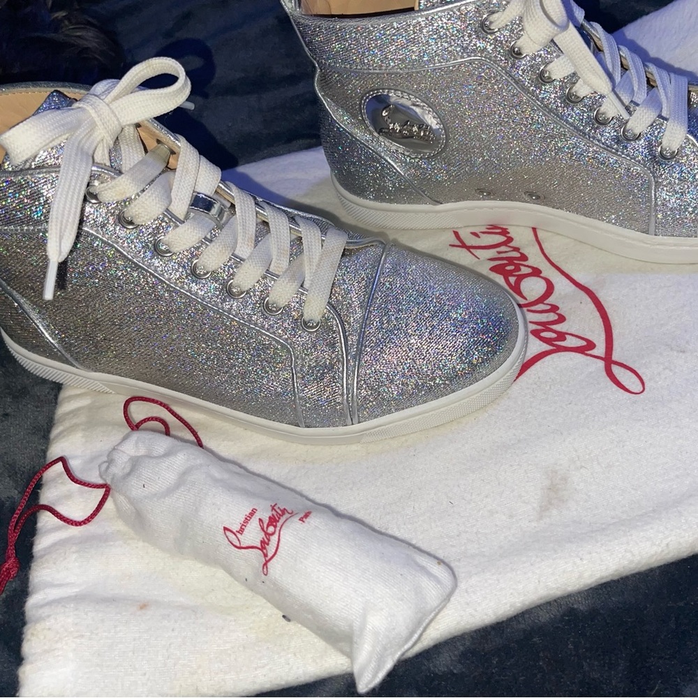 Christian Louboutin Glitter High Top Sneakers